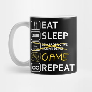 Eat Sleep Game and Repeat Mug